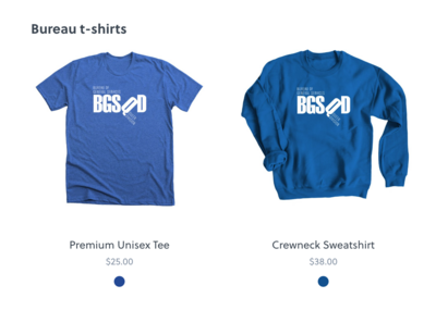 Bureau t-shirts and sweatshirts