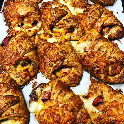 Croissant, Ham and Cheddar Cheese