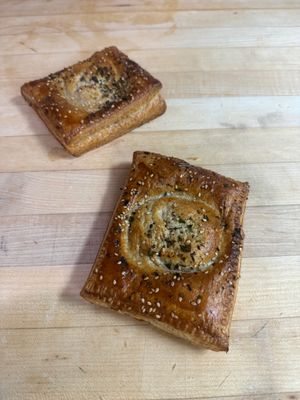 PUFF PASTRY Pocket filled with Black Beans, Corn, Queso Fresco, Cilantro,