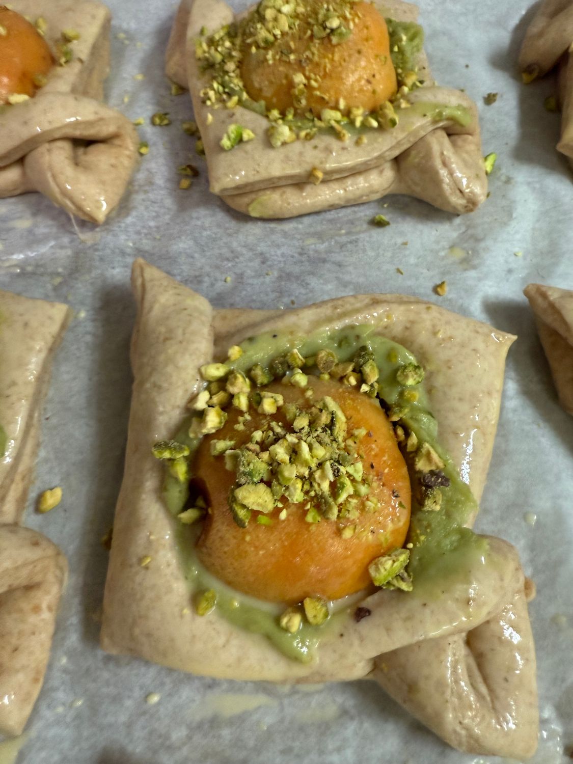 Diamond, Stone Fruit (best at market Thursday) with Pistachio Cream