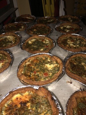 Quiche, Spring Onions, Potatoes and Oakdale Gouda . (8in) Quiche, Spring Onions, Potatoes and Oakdale Gouda . (8in)