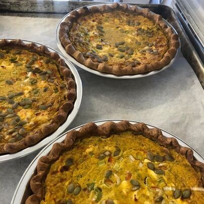 Roasted Savory Squash Pie with Chèvre and Pine Nuts (8in)