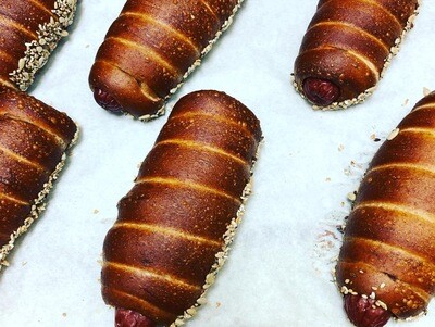Jalapeño Pepper Jack  Pretzel Dogs