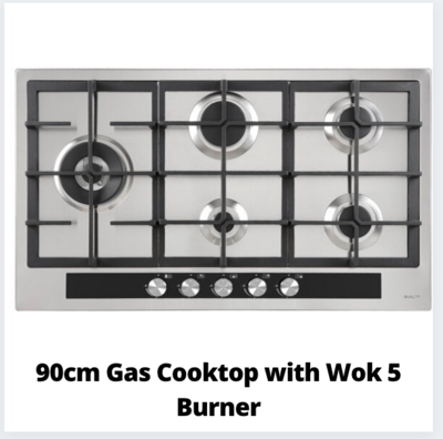 INALTO 90cm Gas Cooktop with Wok Burner (Brand NEW)
