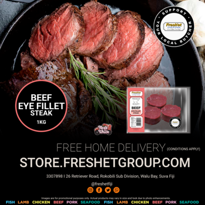 BEEF Eye Fillet Steak - 1kg