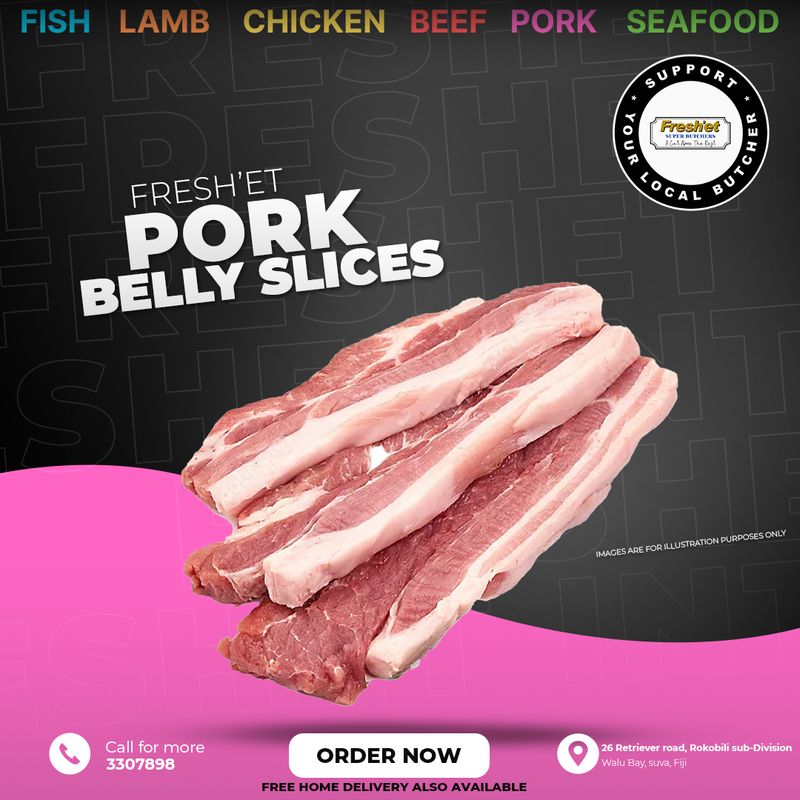 PORK Belly Slices - 1KG