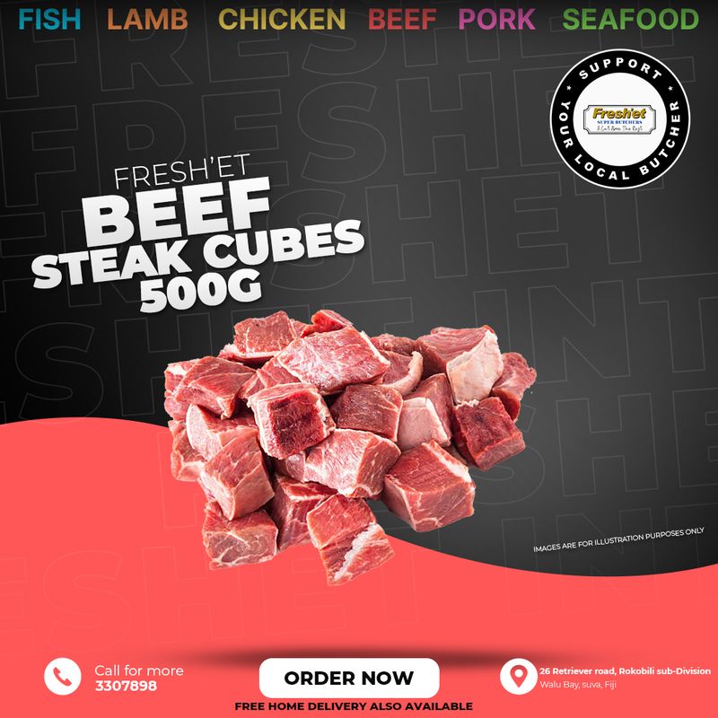 BEEF Steak Cubes-500G