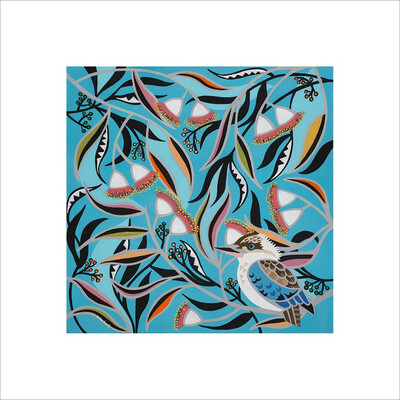 Blue-winged Kookaburra Print by Helen Ansell