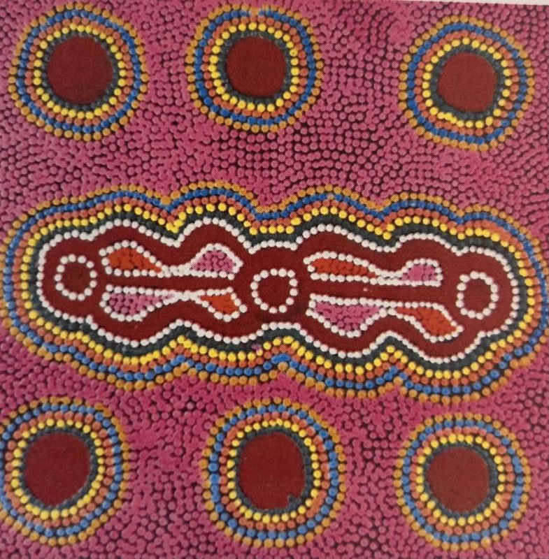 Freda Napaljarri Jurrah/ Witi Jukurra (Ceremonial Poles) - Yanjirlpiri/46x46