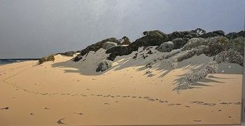 Print Dune Shadows North of the River Mouth