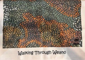 Linen Mix Tea Towel - Walking Through Weano