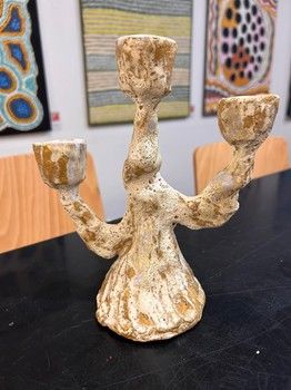 White Three Head Candle Holder