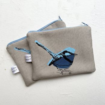 Screen Printed Splendid Fairy Wren Purse