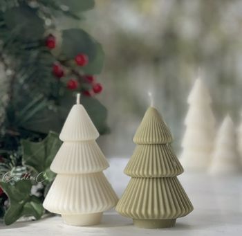 Ribbed Christmas Tree Candle
