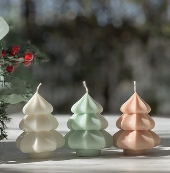 Snowy Christmas Tree Candle