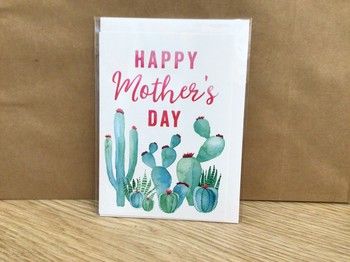 Happy Mother's Day, Green Cactus - A6 Greeting Card