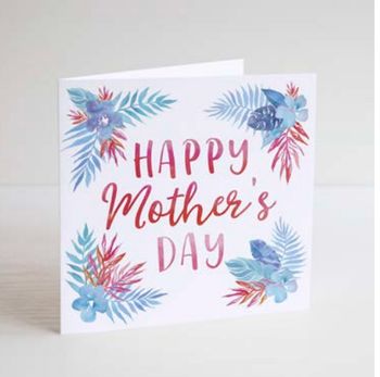 Happy Mother's Day! Floral Corners - 120mm Greeting Card