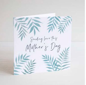 Sending Love This Mother's Day, Blue Palm - 120mm Greeting Card