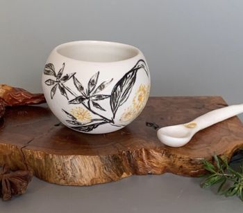 Botanical Spice Dish With Spoon