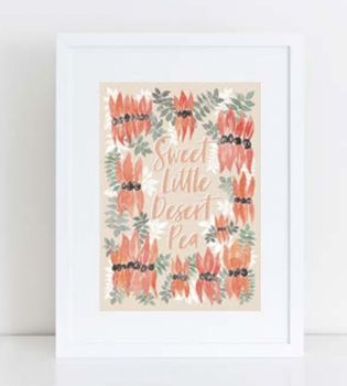 A4 Sweet Little Desert Pea Print