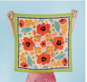 Julie white scarf - Tropical Garden