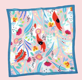Julie white scarf- Abstract Oz Pink