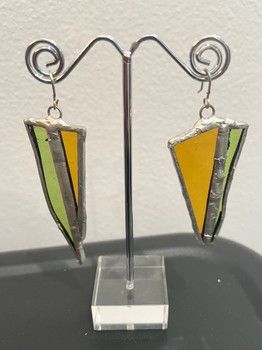 Large stained glass earrings