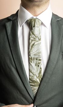 Peggy and Finn Fan Palm Sage Tie