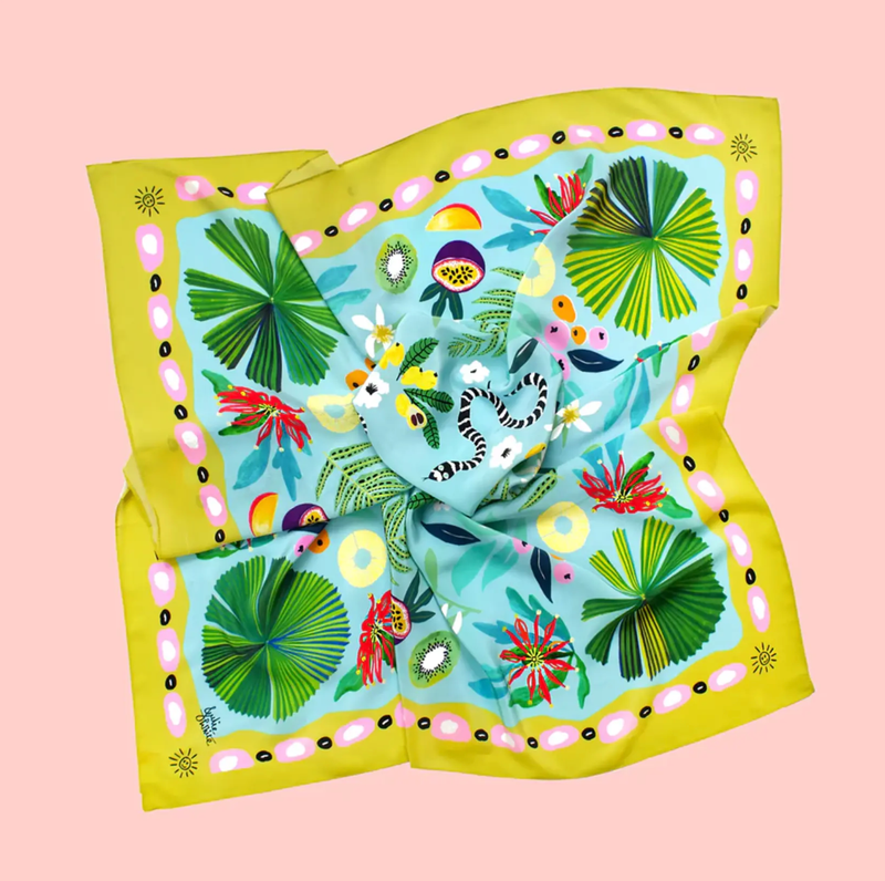 Julie white Square Silk Scarf 90 x90