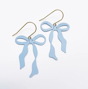 Midi Bow Earring in Powder Blue