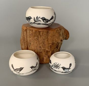 Willie Wagtail Birds Vase