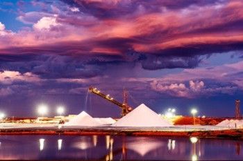 Francis Jadzinski / Salt Pile at Sunset - Photography print on acrylic