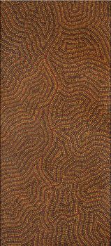 Edward Badal / Clay pans & Spinifex and Waru (Fire) 36 x 76