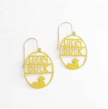 Mini Lucky Duck Dangles in Yellow