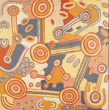 Colin Jakamarra Gibson / Yurrampi Jukurrpa (Honey Ant Dreaming) 76 x 76