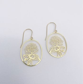 Mini Waratah Earrings in Gold