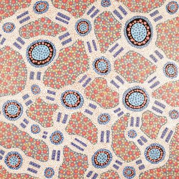 Jennifer Napaljarri Lewis - Lukarrara Jukurrpa (Desert Fringe- Rush Seed Dreaming)