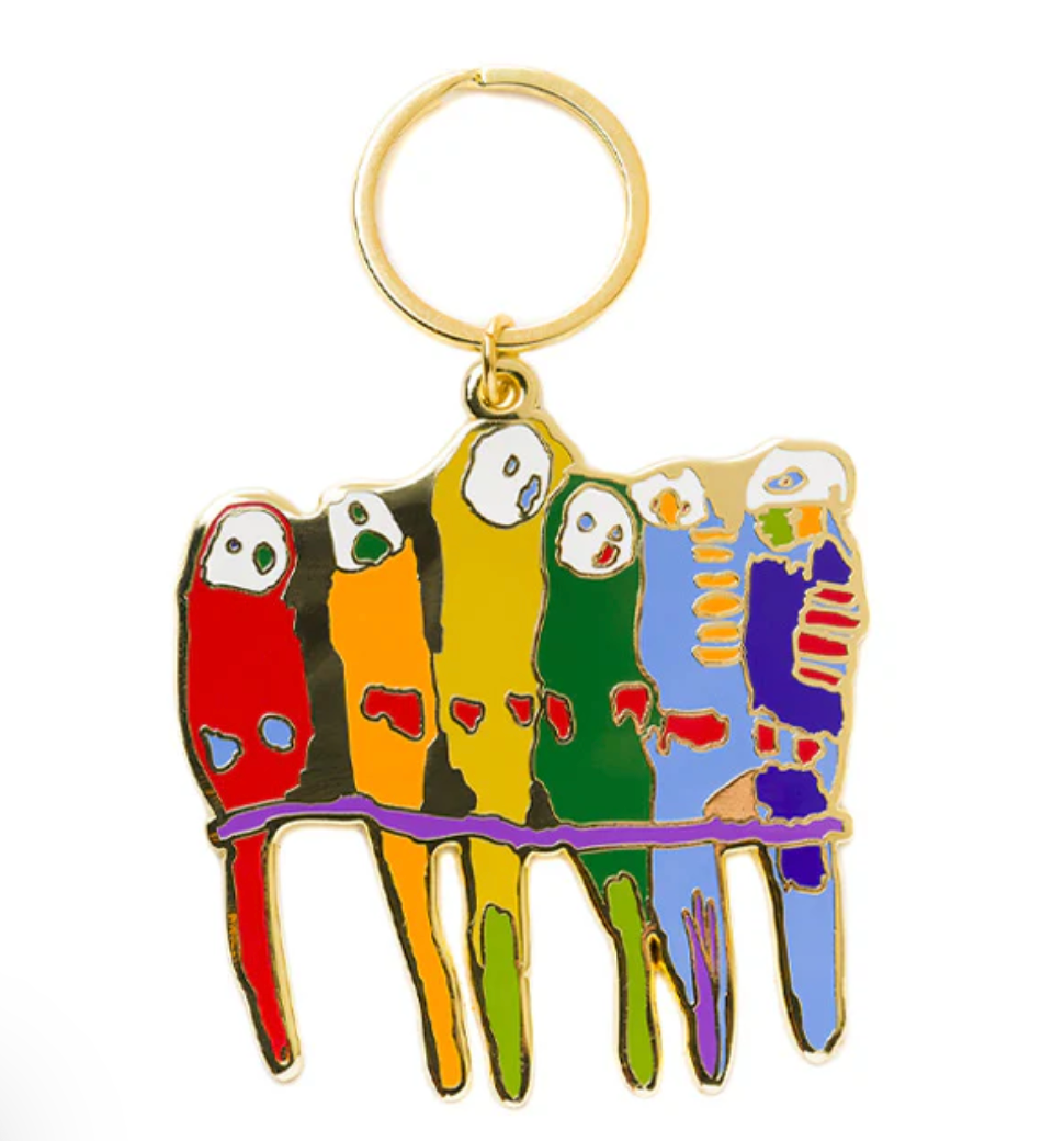 Karen Barnes Six Birds Keyring