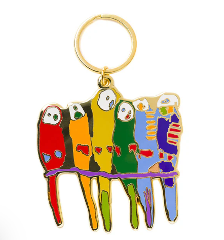 Karen Barnes Six Birds Keyring