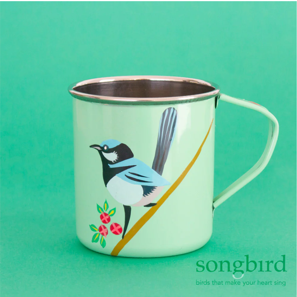 Songbird Enamelware Mug