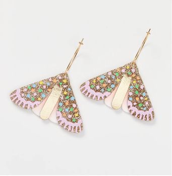 Martha Jean Moth Earrings - Gold/Multi