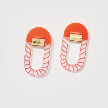 Martha Jean Rope Hoop Earrings - Neon/Iridescent