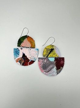 Lilly & Mr Fletcher Abstract-painted Earrings Large L