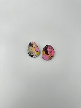 Lilly &amp; Mr Fletcher Abstract-painted Earrings Studs Small A