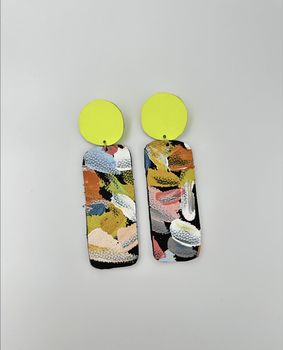 Lilly & Mr Fletcher XL Special Edition Leather Earrings B