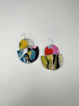 Lilly & Mr Fletcher Abstract-painted Earrings Large R