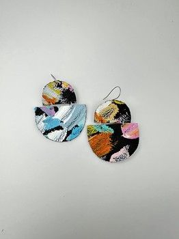Lilly & Mr Fletcher Abstract-painted Earrings Large S