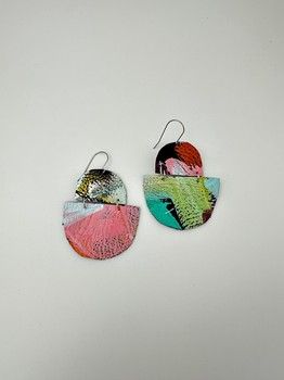Lilly & Mr Fletcher Abstract-painted Earrings Large O