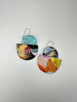 Lilly &amp; Mr Fletcher Abstract-painted Earrings Large J