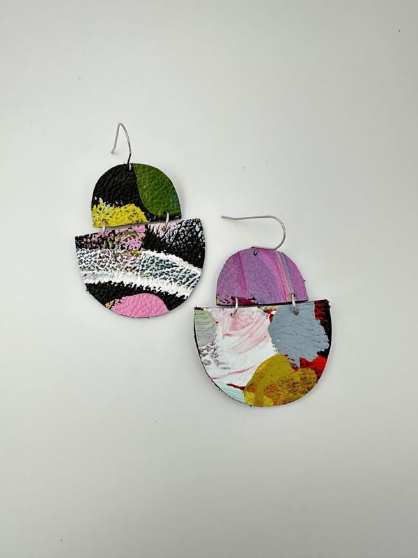 Lilly & Mr Fletcher Abstract-painted Earrings Large V